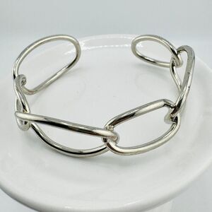 Vintage Chain Link Cuff Bracelet Minimalist Modern Preppy Gift Retro Hero